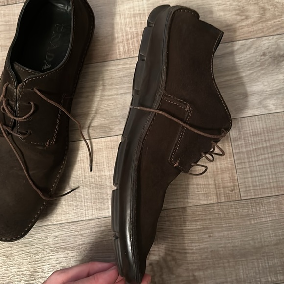 PRADA Chocolate brown suede Men’s size 9.5 US (Prada 8.5 2E) - Picture 7 of 12